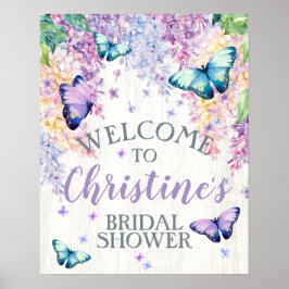 Vlinder Bruiloft Welcome Bord Poster