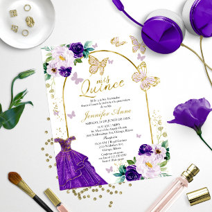 Vlinder Budget Spaans Quinceanera Uitnodigingen