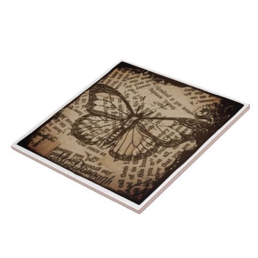 vlinder cerami tegel tegeltje (Zijkant)