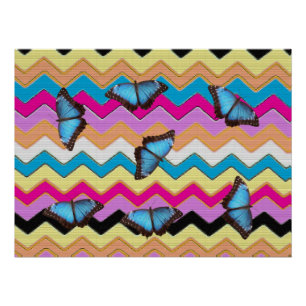 Vlinder Chevrons Patroon Kantoor Vrede Bestemming Perfect Poster