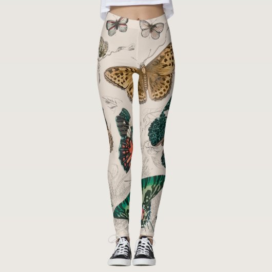 Vlinder Collectie Antiek Vlinders Leggings (Voorkant)