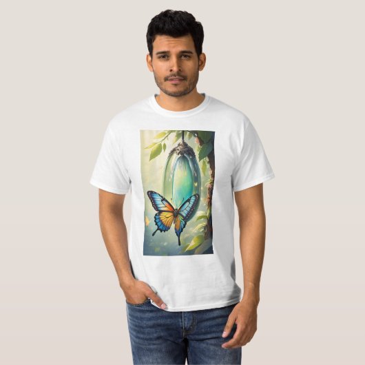 Vlinder die uit zijn Chrysalis Macro-opname komt T-shirt (Voorkant volledig)