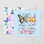 Vlinder Dubbele Cijfers 10 Jaar Oude Vlinders I Kaart (Voorkant / Achterkant)