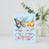 Vlinder Dubbele Cijfers 10 Jaar Oude Vlinders  Uitnodiging Briefkaart (Staand voorkant)