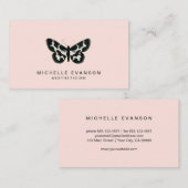  vlinder Elegant Logo Blush Pink Visitekaartje (Voorkant / Achterkant)