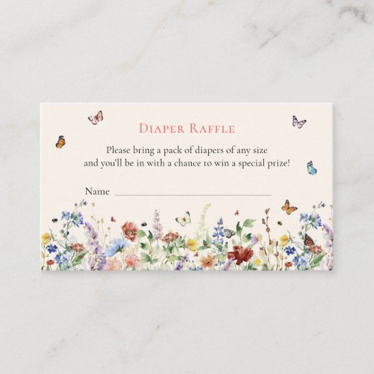 Vlinder en Baby shower van Floral Informatiekaartje (Voorkant)