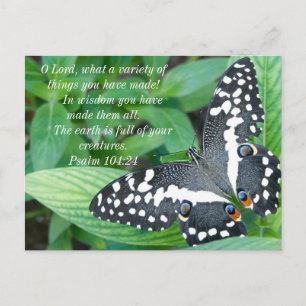 Vlinder en Bijbelvers Briefkaart