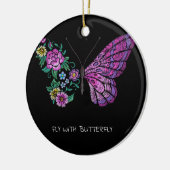 Vlinder en bloem bloemenvlinders vleugels uit keramisch ornament (Links)