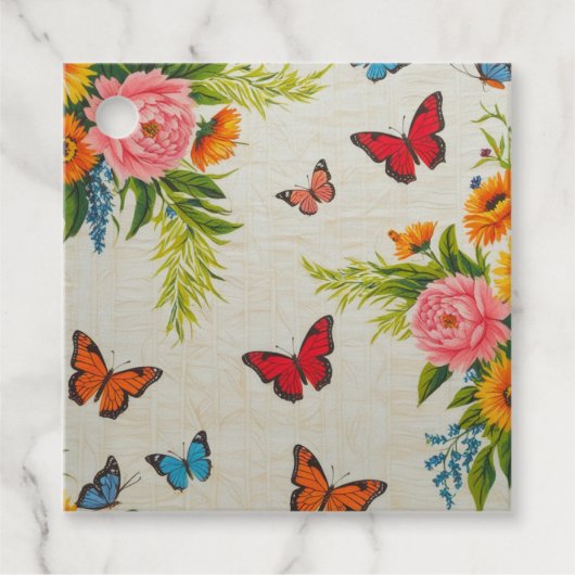 Vlinder en bloem ontwerp home decor items bedankjes labels (Voorkant)