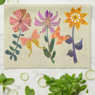 Vlinder en Bloem Vriendschap Keuken Theedoek