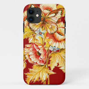  vlinder en bloemen iPhone 11 hoesje