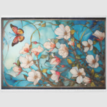 Vlinder en Bloemen Découpage Tissue Paper