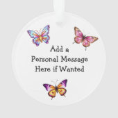 Vlinder en bloemen gepersonaliseerde kerst ornament (achterkant)