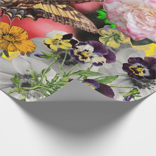 VLINDER EN BLOEMEN inpakpapier (Hoek)