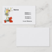  vlinder en bloemen visitekaartje (Voorkant / Achterkant)