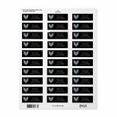 Vlinder en bloemenhart etiket (Full Sheet)