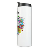 Vlinder en bloemenhart gepersonaliseerd thermosbeker (Geroteerd rechts)