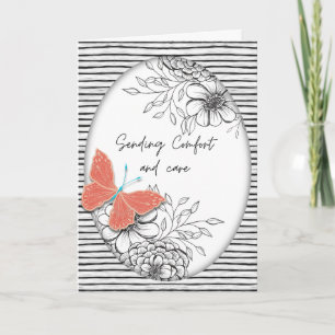 Vlinder en Botanicals Condoleance Kaart