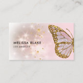 vlinder en faux chunky glitter visitekaartje (Voorkant)