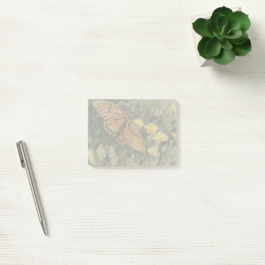 Vlinder en gele bloemen post-it® notes (Kantoor)