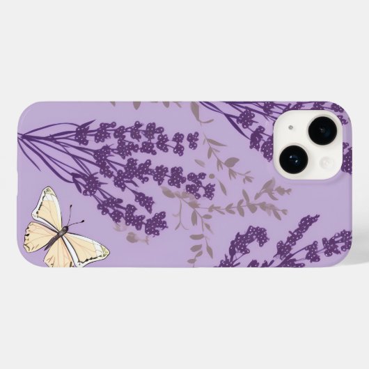 Vlinder en Lavendel Bloemen Case-Mate iPhone Case (Achterkant (horizontaal))