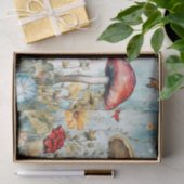  Vlinder en Paddestoel Whimsical Retro Tissuepapier (Geschenk)