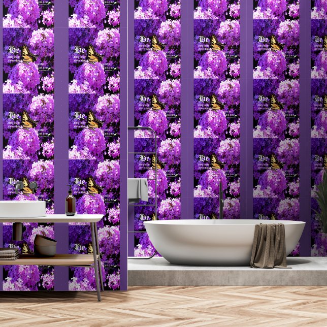 Vlinder en Phlox, Prediker 3:11 Behang (Badkamer)
