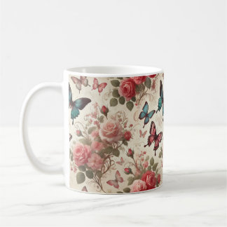 Vlinder en Roos Koffiemok