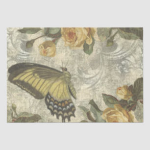  vlinder en Rozen Shabby Chic Decoupage Tissuepapier