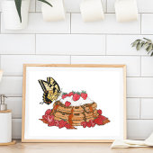 Vlinder en Waffels Sweet Keuken Decor Poster