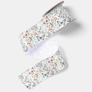Vlinder en wilde bloem Chinoiserie ontwerp Lint