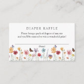 Vlinder en Wildflower Luier Raffle Baby Informatiekaartje (Voorkant)