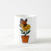 Vlinder en zonnebloem koffiemok (Center)