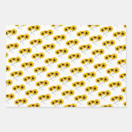 Vlinder en Zonnebloem Patronen Gepersonaliseerd Inpakpapier Vel (Voorkant 3)