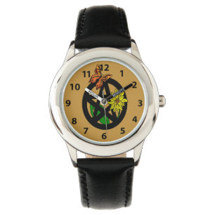 Vlinder en zonnebloempitakel horloge