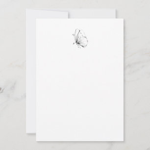 Vlinder esthetische lijn art illustratie bedankkaart