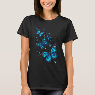 Vlinder esthetische vlinders natuur blauw t-shirt