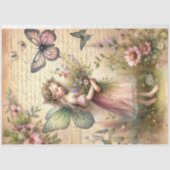 Vlinder Fairy Floral Ephemera Decoupage Tissuepapier (Voorkant)