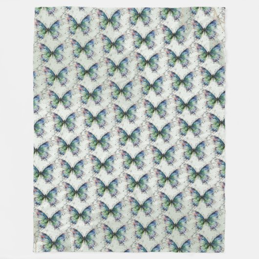 Vlinder Fleece Deken (Voorkant)