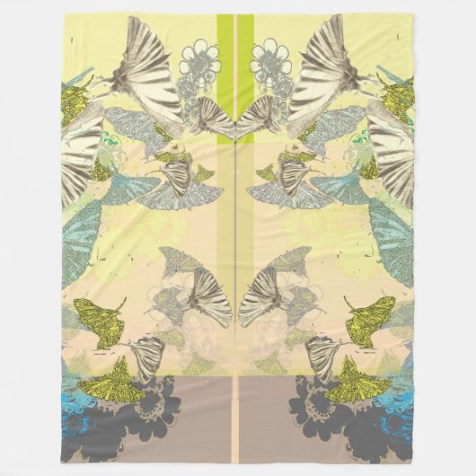 Vlinder Fleece Deken (Voorkant)