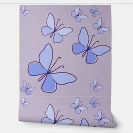 Vlinder Flutter in Blauw, Lavendel Behang