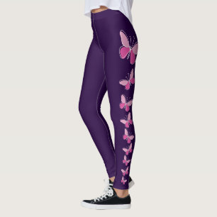 Vlinder Flutter in Roze - Solid Deep Violet Leggings