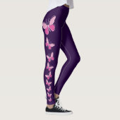 Vlinder Flutter in Roze - Solid Deep Violet Leggings (Rechts)