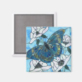 Vlinder gebrandschilderd glas magneet (Voorkant / Achterkant)