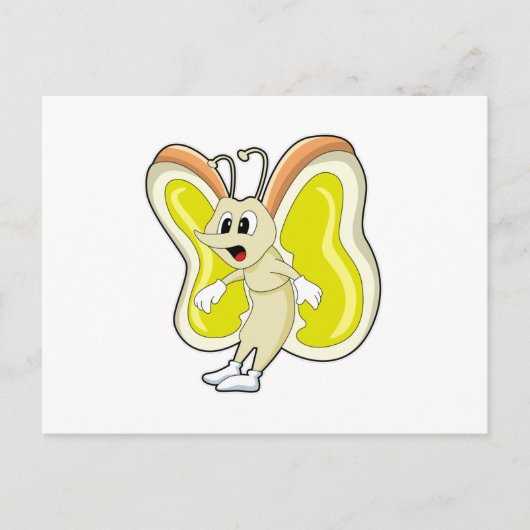 Vlinder geel briefkaart (Voorkant)