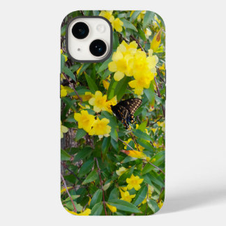 Vlinder & Gele Bloemen Hoesje