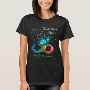 Vlinder Geloof Hoop Liefde Brein Disabilities Awar T-shirt