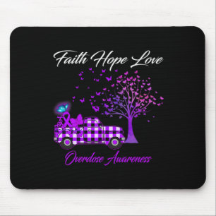 Vlinder Geloof Hoop Liefde Overdosis Awareness 1 Muismat