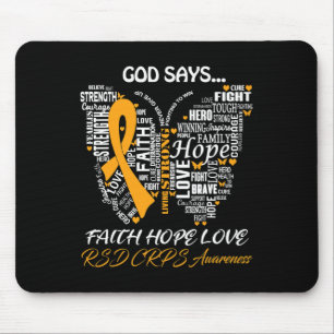 Vlinder Geloof Hoop Liefde RSD CRPS Awareness Gift Muismat