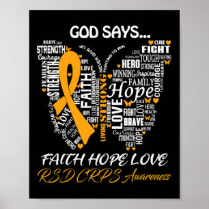Vlinder Geloof Hoop Liefde RSD CRPS Awareness Gift Poster